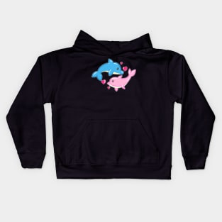 cute dolphin design whale fish animal welfare dolphin Kids Hoodie